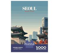 Rompecabezas De 1000 Piezas para Adolescentes Seoul, South Korea Travel Rompecabezas para Adultos Juego Familiar Decoración del Hogar Regalos para Reducir El Estrés 52x38cm/1000pcs