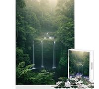 Rompecabezas de 1000 Piezas para Adolescentes Serena Cascada en un Bosque exuberante Divertidos Juegos de Corte de precisión Juguetes de decoración para el hogar Fortalece el Amor Entre Parejas