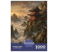 Rompecabezas De 1000 Piezas para Adolescentes Serene Mountain Temple at Sunrise Rompecabezas para Adultos Juegos Relajantes Decoración del Hogar Actividades Divertidas En Casa 38x26cm/1000pcs
