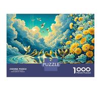 Rompecabezas De 1000 Piezas para Adolescentes Serene Sky with Birds and Flowers Rompecabezas para Adolescentes Juegos Relajantes Decoración Juego Desafiante Regalos 52x38cm/1000pcs