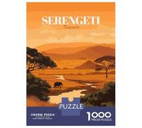 Rompecabezas De 1000 Piezas para Adolescentes Serengeti National Park Vintage Rompecabezas para Adolescentes Juguetes Antiestrés Regalo De Cumpleaños para Cumpleaños, Navidad 38x26cm/1000pcs