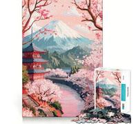 Rompecabezas de 1000 Piezas para Adolescentes Serenidad en Flor de Cerezo - Arte de Corte Limpio,Rompecabezas de lógica,Juego de Ocio,Regalo de cumpleaños (50x75cm)