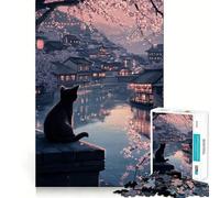 Rompecabezas de 1000 Piezas para Adolescentes Serenidad en Flor de Cerezo - Juego Divertido de Corte Premium para concentrarse y Jugar fácilmente - Exhibición artística navideña (38x26cm)