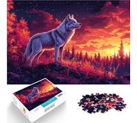 Rompecabezas de 1000 Piezas para Adolescentes Serie de Arte Estilo Lobo Juegos Divertidos con Piezas de Formas aleatorias Que se entrelazan Completamente 52x38cm