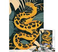 Rompecabezas de 1000 Piezas para Adolescentes Serpiente Amarilla en Hojas Juguete Educativo Grandes Regalos y Juguetes Juegos Divertidos Entrena tu Cerebro y Tus Manos tamaño 38x52cm