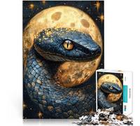 Rompecabezas de 1000 Piezas para Adolescentes Serpiente Cósmica y Luna Dorada Juego Intelectual Trato como Regalo para Toda la Familia 38x26cm