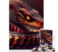 Rompecabezas de 1000 Piezas para Adolescentes Serpiente de Fuego roja decoración del hogar Juguetes Regalo de cumpleaños Juego práctico interacción Entre Padres e Hijos tamaño 38x26cm