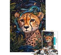 Rompecabezas de 1000 Piezas para Adolescentes Serpiente de la Jungla y Guepardo Juguetes educativos Juegos educativos Desafío difícil Regalos para Mujeres y Hombres (tamaño 38x26cm)
