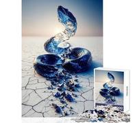 Rompecabezas de 1000 Piezas para Adolescentes: Serpiente sobre Tierra Agrietada decoración del hogar Juguetes Ideas de Regalo Juego de ingenio con póster a Juego y Hoja de Trivia tamaño 50x75cm