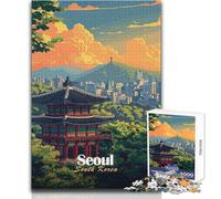 Rompecabezas de 1000 Piezas para Adolescentes, Seúl, Corea del Sur, ilustración, Juegos Familiares, Mejora la Memoria, Regalos de cumpleaños, tamaño 50x75cm