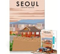 Rompecabezas de 1000 Piezas para Adolescentes Seúl Corea del Sur Juego de Ajuste preciso Habilidad Mental Diversión Ocio Tiempo de diversión Navidad Arte para el hogar (50x75cm)