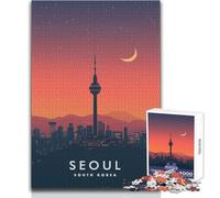 Rompecabezas de 1000 Piezas para Adolescentes, Seúl, Corea del Sur, Juegos Familiares, Corte de precisión, Regalo de cumpleaños, tamaño 50x75cm