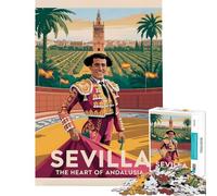Rompecabezas de 1000 Piezas para Adolescentes Sevilla ︰ El corazón de Andalucía Póster Ayuda a ejercitar el Cerebro Regalo de cumpleaños Juguete Decoración de Pared Apto para Personas en adelante