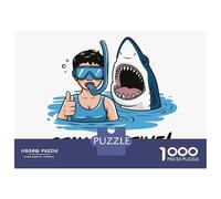 Rompecabezas De 1000 Piezas para Adolescentes Shark & Scuba Diver Rompecabezas Juego Familiar Pero Divertido Y Humorístico Cumpleaños 70x50cm/1000pcs