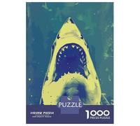 Rompecabezas De 1000 Piezas para Adolescentes Shark with Open Mouth Rompecabezas para Adultos Juegos Relajantes Alivia El Estrés Ayuda A Ejercitar El Cerebro 38x26cm/1000pcs