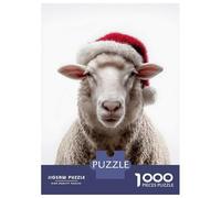 Rompecabezas De 1000 Piezas para Adolescentes Sheep Wearing Santa Hat Rompecabezas Juego Familiar Mejora La Memoria Cumpleaños 38x26cm/1000pcs