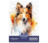 Rompecabezas De 1000 Piezas para Adolescentes Shetland Sheepdog Portrait Rompecabezas para Adultos Juegos Relajantes Vacaciones En Casa Matar El Tiempo 52x38cm/1000pcs