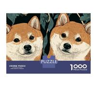 Rompecabezas De 1000 Piezas para Adolescentes Shiba Inu Dog Floral Art Print Rompecabezas para Adultos Juegos Relajantes Regalos para Mujeres 52x38cm/1000pcs