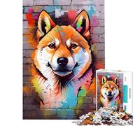 Rompecabezas de 1000 Piezas para Adolescentes Shiba Inu Graffiti Diversión en casa Actividades para diversión Familiar Juego Imposible para Mayores de 14 años Juego de Rompecabezas ofrecido (50x75cm)