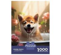 Rompecabezas De 1000 Piezas para Adolescentes Shiba Inu Puppy Dog Water Rompecabezas Juegos Relajantes Decoración De Pared Regalos Y Cumpleaños Únicos 38x26cm/1000pcs