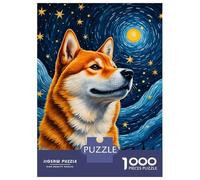 Rompecabezas De 1000 Piezas para Adolescentes Shiba Inu Starry Night Rompecabezas Juego Práctico Regalos para Mujeres Regalos para Reducir El Estrés 70x50cm/1000pcs