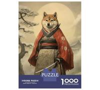 Rompecabezas De 1000 Piezas para Adolescentes Shiba Inu The Samurai Rompecabezas para Adultos Juguetes De Bricolaje Decoración del Hogar Regalo De Cumpleaños, Regalos, 52x38cm/1000pcs