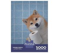 Rompecabezas De 1000 Piezas para Adolescentes Shiba Inu with Toilet Paper Poster, Picture, Metal Print, Paint by Kagezami Rompecabezas para Adultos Juegos Relajantes Decoración De Pared Es Ideal como