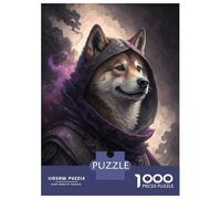 Rompecabezas De 1000 Piezas para Adolescentes Shiba Inu Wizard in Purple Robes Rompecabezas para Adolescentes Juguetes Antiestrés Patrón De Ensamblaje Desafío Educativo 38x26cm/1000pcs