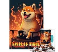 Rompecabezas de 1000 Piezas para Adolescentes Shiba Is Fine Too Diversión en casa Actividades Familiares Juego práctico Apto para Mayores de 14 años (38x26cm)