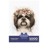 Rompecabezas De 1000 Piezas para Adolescentes Shih Tzu Watercolor Dog Rompecabezas para Adultos Juego Práctico Carrera De Velocidad De Manos Regalos Y Cumpleaños Únicos 38x26cm/1000pcs