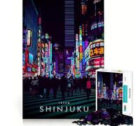 Rompecabezas de 1000 Piezas para Adolescentes Shinjuku Night Sharp Cut Craft Cognitive Fun Play Idle Time Game Christmas Home Art (50x75cm)