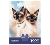 Rompecabezas De 1000 Piezas para Adolescentes Siamese Cats Rompecabezas para Adultos Juguetes De Bricolaje Decoración del Hogar Regalo De Cumpleaños, Regalos, 38x26cm/1000pcs