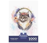 Rompecabezas De 1000 Piezas para Adolescentes Siberian Cat Watercolor Rompecabezas para Adultos Juguetes Antiestrés Corte De Precisión Regalos para Amigos Y Familiares 70x50cm/1000pcs