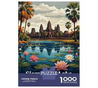 Rompecabezas De 1000 Piezas para Adolescentes Siem Reap Lake, Cambodia Art Rompecabezas para Adultos Juego De Ingenio Decoración Ayuda A Ejercitar El Cerebro 70x50cm/1000pcs