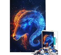 Rompecabezas de 1000 Piezas para Adolescentes Signo Zodiacal Aries desafío Educativo decoración del hogar Juegos educativos Apto para Mayores de 14 años (50x75cm)