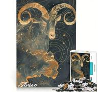 Rompecabezas de 1000 Piezas para Adolescentes Signo Zodiacal Aries Juego Familiar decoración de Pared para Fortalecer el Amor Entre Parejas 50x75cm