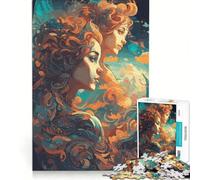 Rompecabezas de 1000 Piezas para Adolescentes Signo Zodiacal Géminis decoración de Pared Juguete para Mejorar la Memoria cumpleaños y Navidad 38x52cm