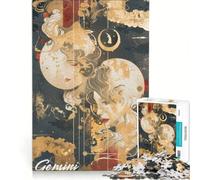 Rompecabezas de 1000 Piezas para Adolescentes Signo Zodiacal Géminis Juguetes para armar para Relajarse intelectualmente Ideal para Decorar el Escritorio 38x26cm