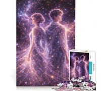 Rompecabezas de 1000 Piezas para Adolescentes Signos del Zodiaco en Las Estrellas Juego Familiar decoración de Pared para Fortalecer el Amor Entre Parejas 50x75cm