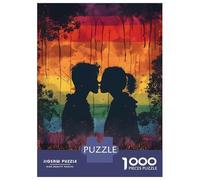 Rompecabezas De 1000 Piezas para Adolescentes Silhouette Couple Kissing Rompecabezas para Adolescentes Juguetes Antiestrés Difícil Gran Regalo para Jugar 52x38cm/1000pcs