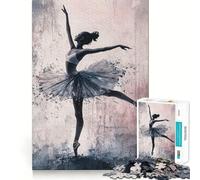 Rompecabezas de 1000 Piezas para Adolescentes Silueta de Bailarina de Ballet,Arte de Corte Suave,Juego Mental,Regalo para Relajarse,Tiempo de Juego,Navidad,Arte de Ocio (38x52cm)