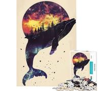 Rompecabezas de 1000 Piezas para Adolescentes Silueta de Ballena Juego de ingenio galáctico Juego desafiante Juguetes Excelentes Regalos y Juguetes para la diversión Familiar (Tamaño 38x52cm)