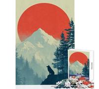 Rompecabezas de 1000 Piezas para Adolescentes Silueta de Lobo Paisaje de montaña Juguete Educativo Regalos de cumpleaños Juegos educativos Ayuda a ejercitar el Cerebro tamaño 50x75cm
