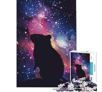 Rompecabezas de 1000 Piezas para Adolescentes Silueta de Rata Galaxia Juguetes educativos Juegos educativos Obra de Arte de Corte de precisión Regalo (Tamaño 38x52cm)