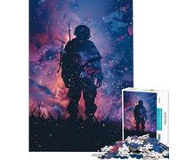 Rompecabezas de 1000 Piezas para Adolescentes Silueta de Soldado galáctico difícil y desafiante Decoración Juegos educativos para Mayores de 14 años 38x26cm