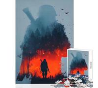 Rompecabezas de 1000 Piezas para Adolescentes Silueta de un Soldado en Guerra Juguetes antiestrés Regalo de cumpleaños para Juegos educativos Actividades Divertidas en casa tamaño 50x75cm