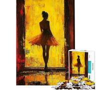 Rompecabezas de 1000 Piezas para Adolescentes Silueta en Amarillo Rompecabezas para Adultos Juego práctico decoración del hogar interacción Entre Padres e Hijos (tamaño 50x75cm)
