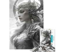 Rompecabezas de 1000 Piezas para Adolescentes Silver-Clad Angel Diversión en casa Juego de ensamblaje de Patrones Imposible para Mayores de 14 años (38x52cm)