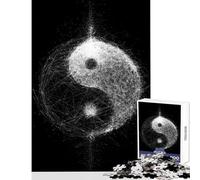 Rompecabezas de 1000 Piezas para Adolescentes símbolo Abstracto del Yin Yang Juguetes antiestrés Regalos para Mujeres y Hombres Juegos Familiares Interesante reducción del estrés tamaño 38x52cm