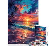 Rompecabezas de 1000 Piezas para Adolescentes sinfonía de Atardecer Tropical decoración del hogar Juguetes Obras de Arte Regalo Juegos Divertidos Entrena tu Cerebro y Tus Manos tamaño 38x52cm
